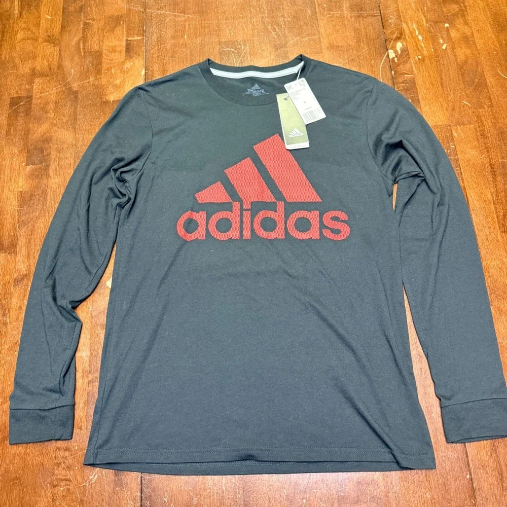 Adidas Men's Black Long Sleeve Performance Tee‎ Shirt Size S DH9809
